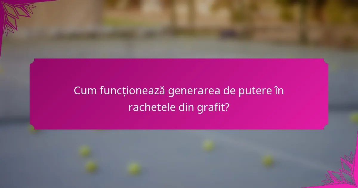 Cum funcționează generarea de putere în rachetele din grafit?