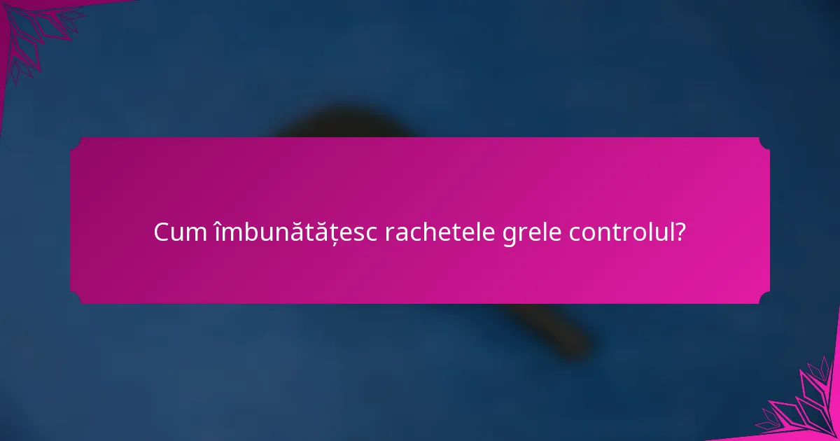 Cum îmbunătățesc rachetele grele controlul?