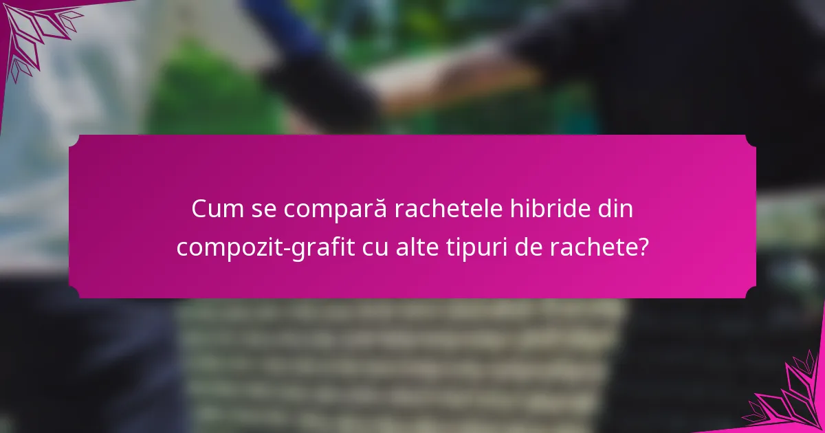 Cum se compară rachetele hibride din compozit-grafit cu alte tipuri de rachete?