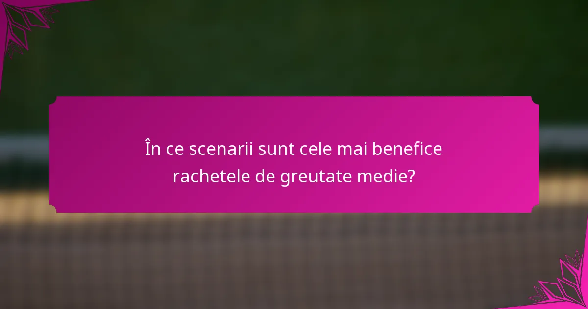 În ce scenarii sunt cele mai benefice rachetele de greutate medie?